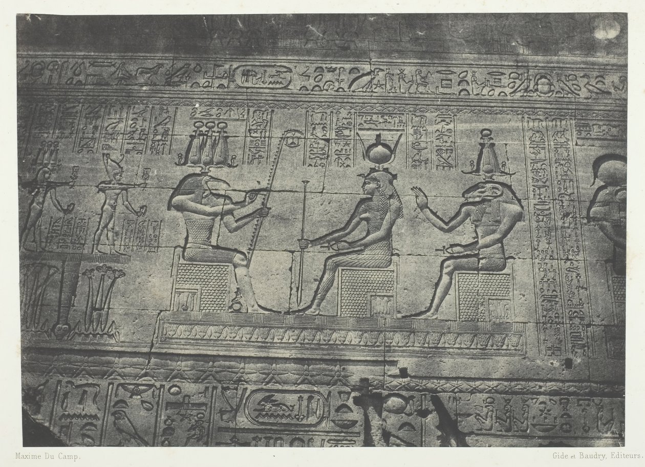 Grand Temple of Dendera, Sculptures of the Posterior Facade, Upper Egypt, 1849-51 by Maxime Du Camp