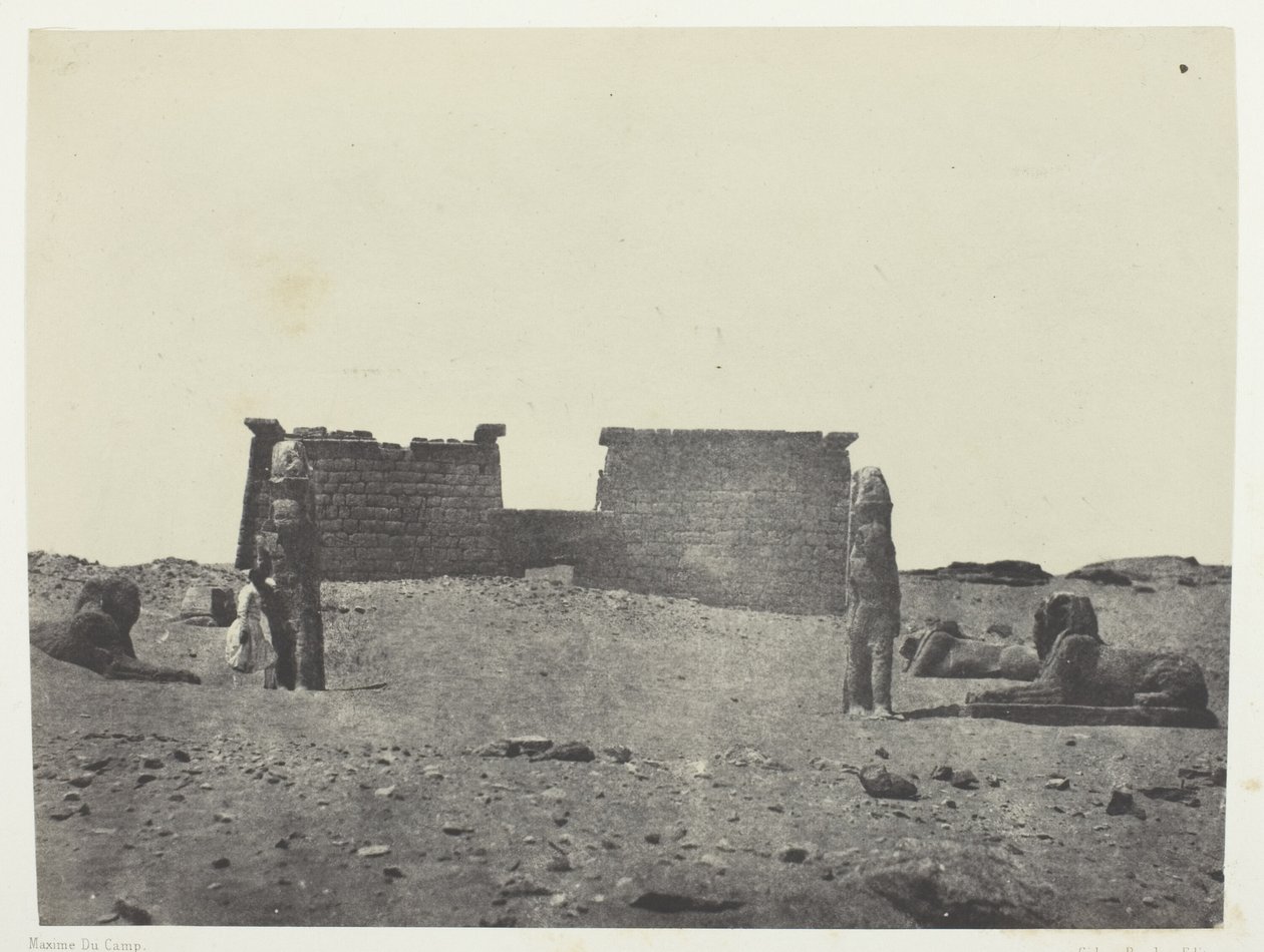 Hemi-Speos of Sebua, Dromos; Nubia, plate 97 from the album "Egypt, Nubia, Palestine and Syria" (1852) by Maxime Du Camp