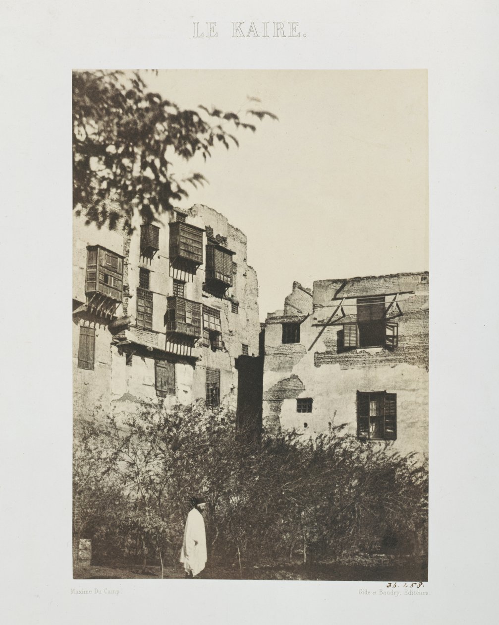 House and garden in the French Quarter, Egypt, 1850 by Maxime Du Camp