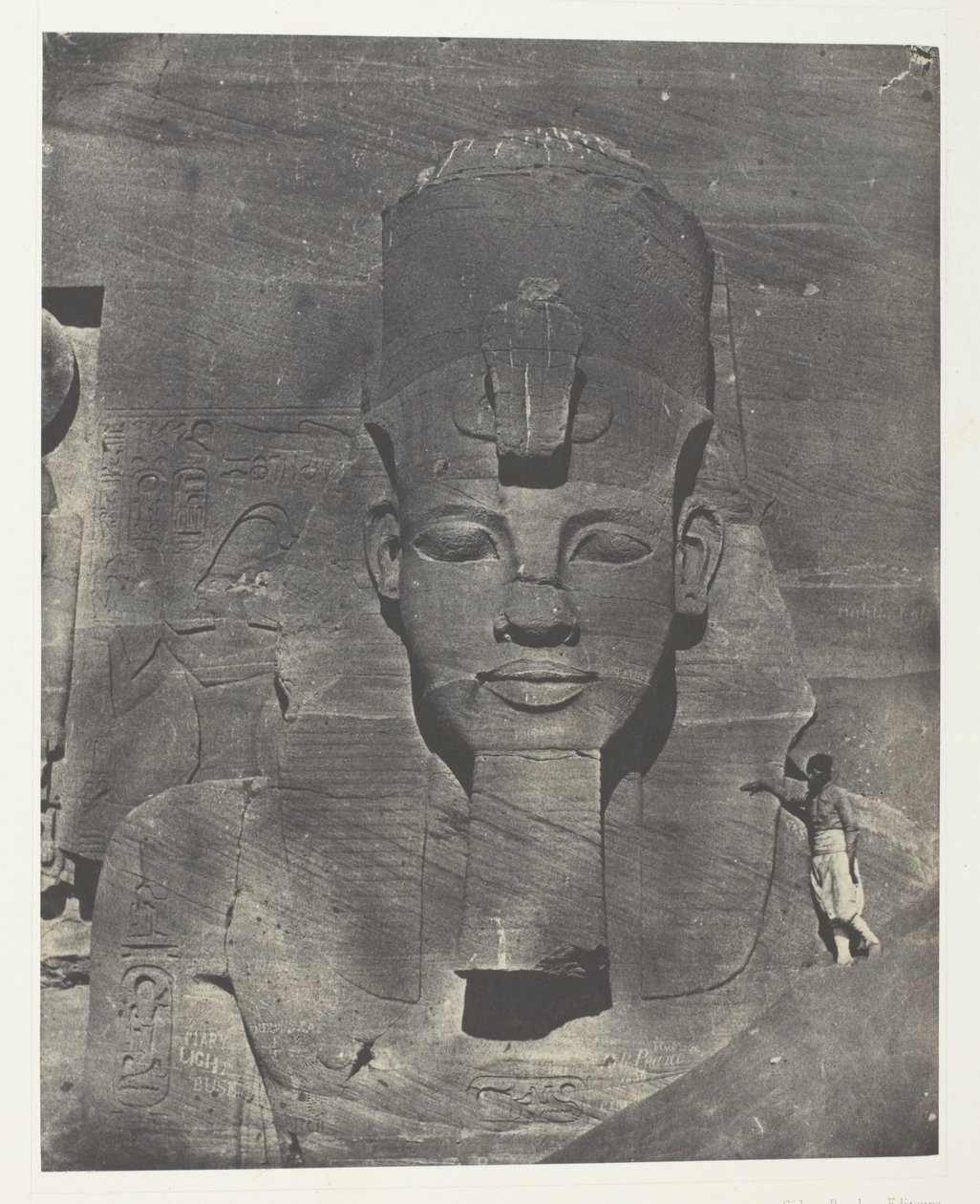 Ibsamboul, Medial Colossus (Buried) of the Speos of Phre Nubia, Palestine and Syria, plate 106 from the album "Egypt, Nubia, Palestine and Syria" (1852) by Maxime Du Camp