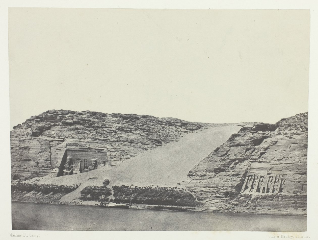 Ibsamboul, The Two Speos; Nubia, plate 101 from the album "Egypt, Nubia, Palestine and Syria" (1852) by Maxime Du Camp