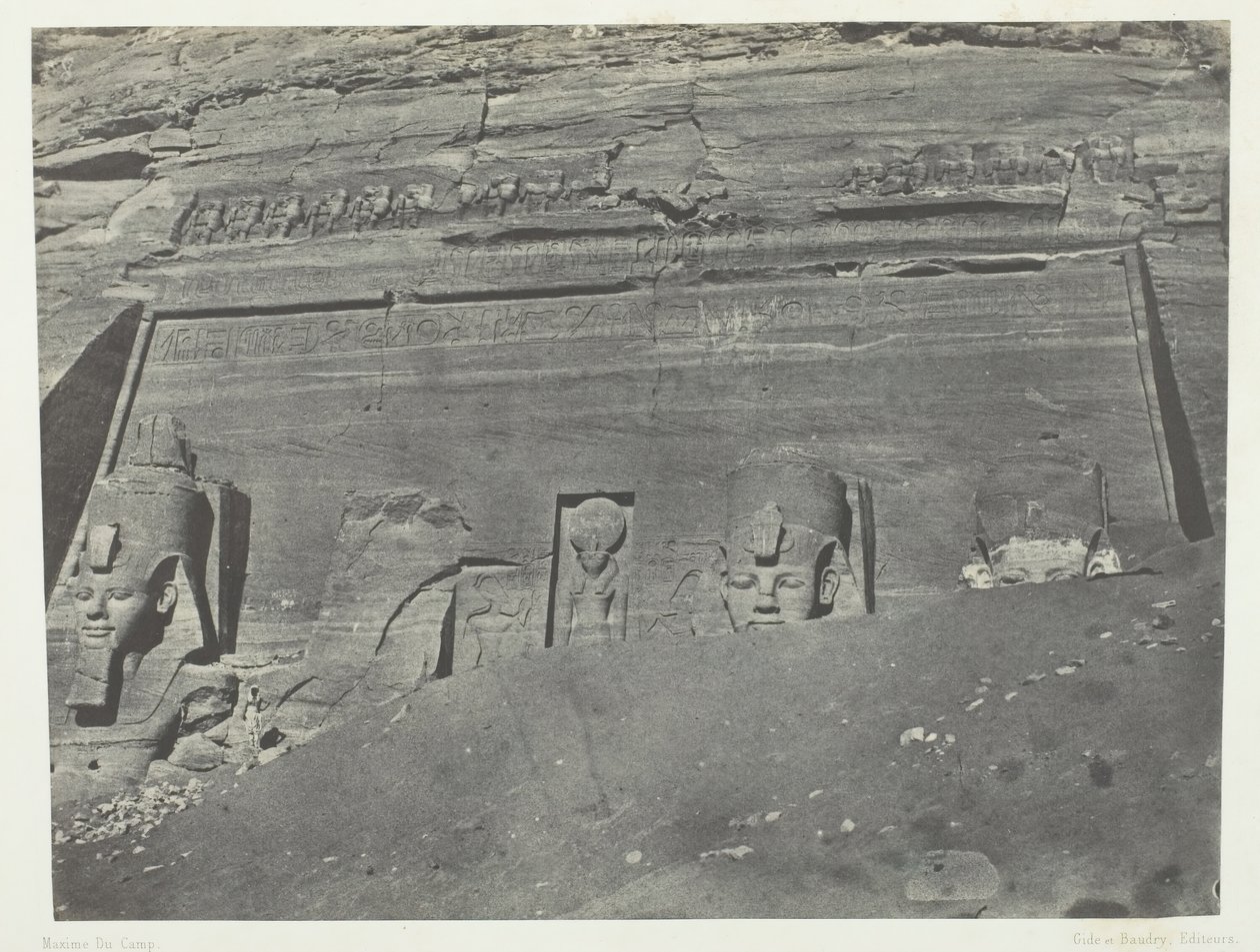 Ibsamboul, General View of the Great Temple of Ramesses II, Nubia, 1849-51, printed 1852 by Maxime Du Camp