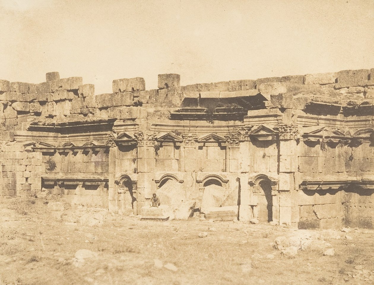 Interior of the Temple of Baalbek Heliopolis by Maxime Du Camp