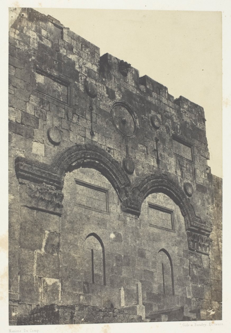 Jerusalem, Golden Gate (Bab-El-Daharieh); Palestine by Maxime Du Camp