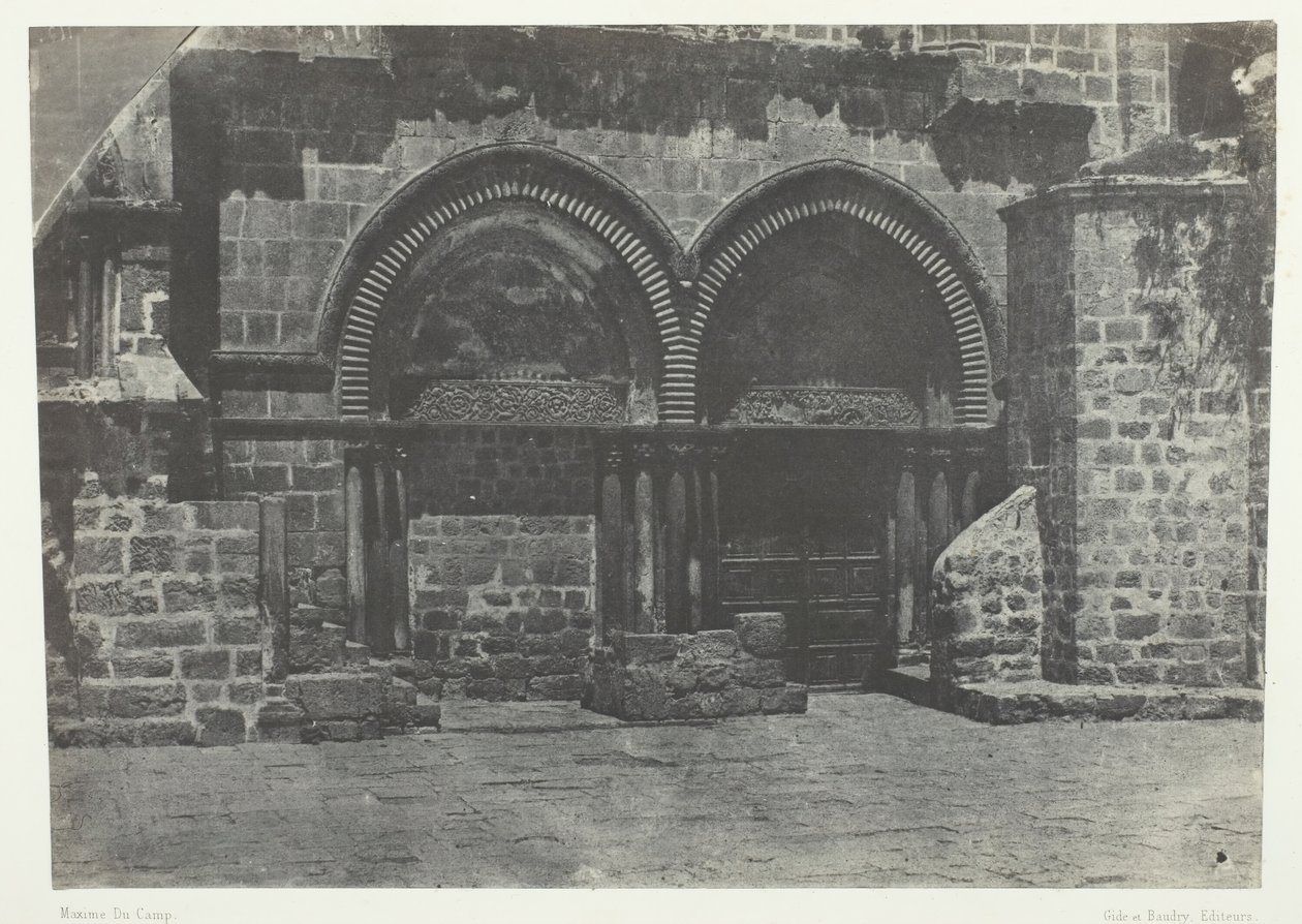 Jerusalem, Lower Arcades of the Church of the Holy Sepulchre, Palestine, 1849-51, printed 1852 by Maxime Du Camp