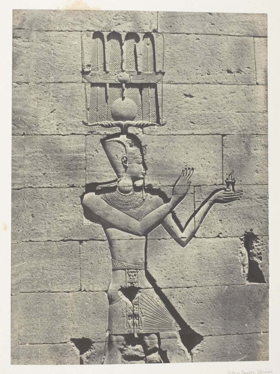 Kalabscheh, Sculptures of the Rear Facade of the Temple; Nubia, plate 91 from the album "Egypt, Nubia, Palestine and Syria" (1852) by Maxime Du Camp
