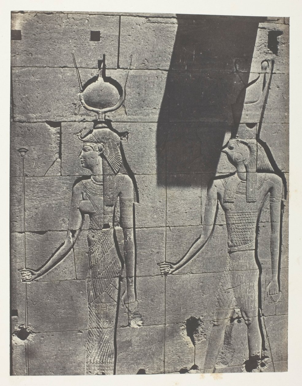 Kalabscheh, Sculptures of the Rear Facade of the Temple; Nubia, plate 92 from the album "Egypt, Nubia, Palestine and Syria" (1852) by Maxime Du Camp