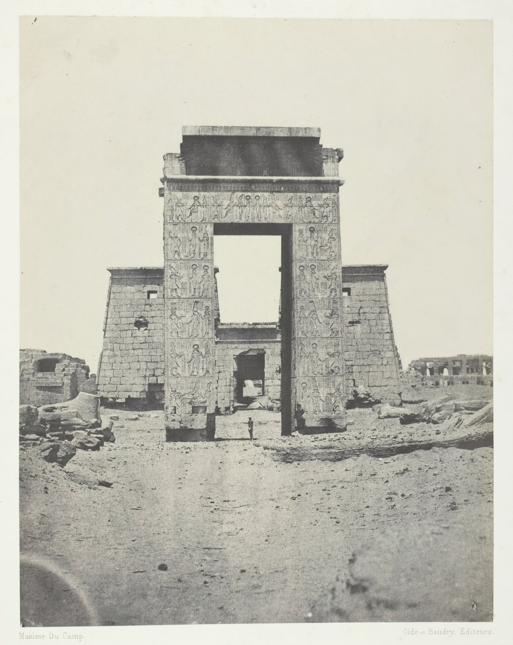 Karnak, Propylone du Temple de Khons, Thèbes, 1849-51, printed 1852 by Maxime Du Camp
