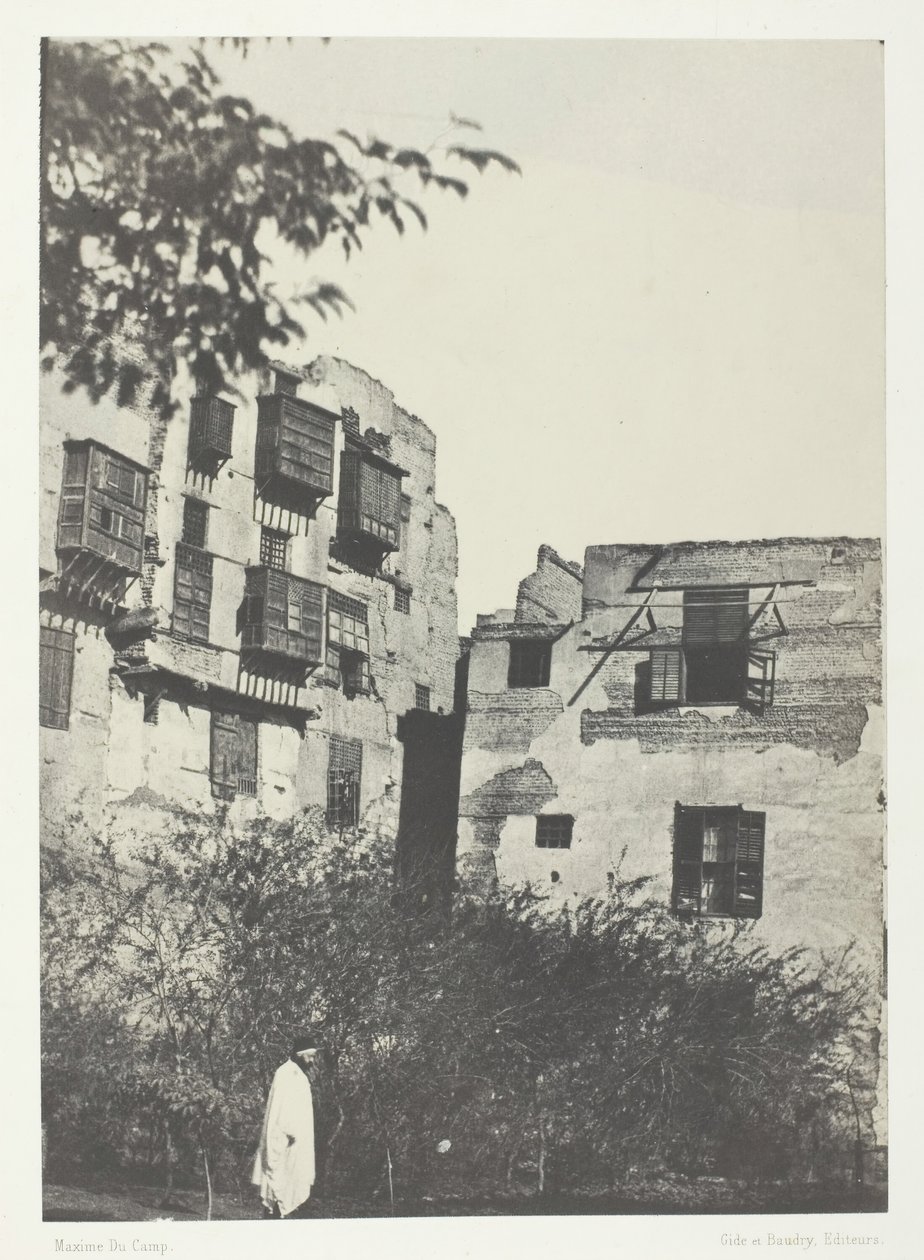 House and Garden in the Frank Quarter, Cairo, 1849-51, printed 1852 by Maxime Du Camp