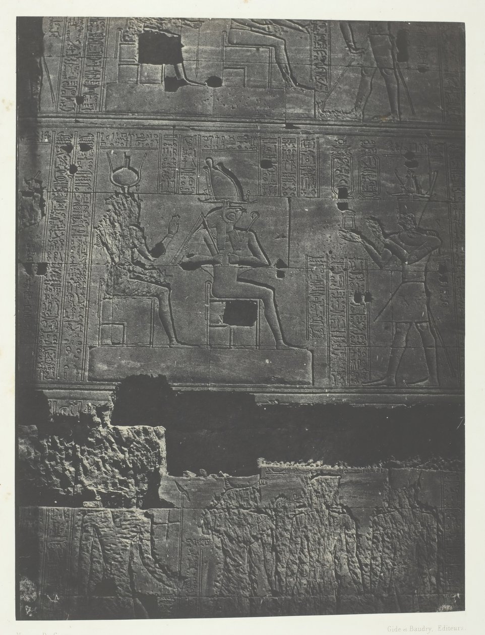 Western Wall, Grand Temple of Isis at Philae, Nubia, 1849-51, printed 1852 by Maxime Du Camp