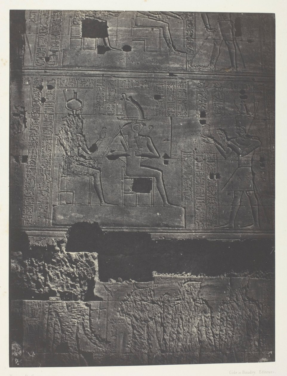 Western Wall, Great Temple of Isis at Philae; Nubia, plate 78 from the album "Egypt, Nubia, Palestine and Syria" (1852) by Maxime Du Camp