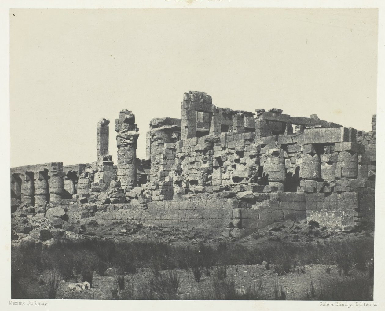 Palace of Karnak, Hypostyle Hall, Taken from the Northeast Corner, Thebes, 1849-51, printed 1852 by Maxime Du Camp