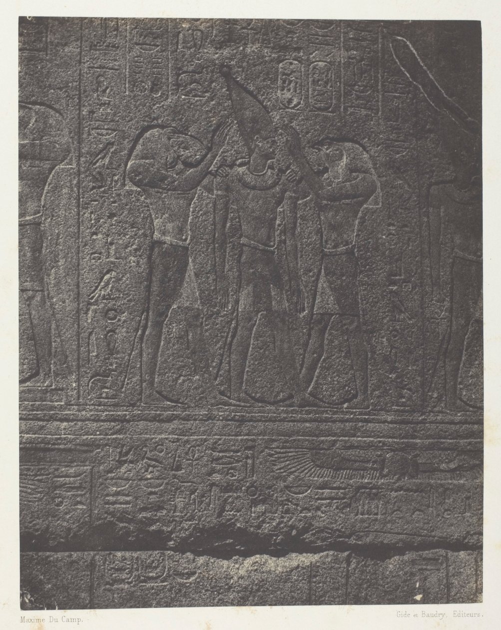 Palais de Karnak, Exterior Sculptures of the Granite Sanctuary; Thebes by Maxime Du Camp
