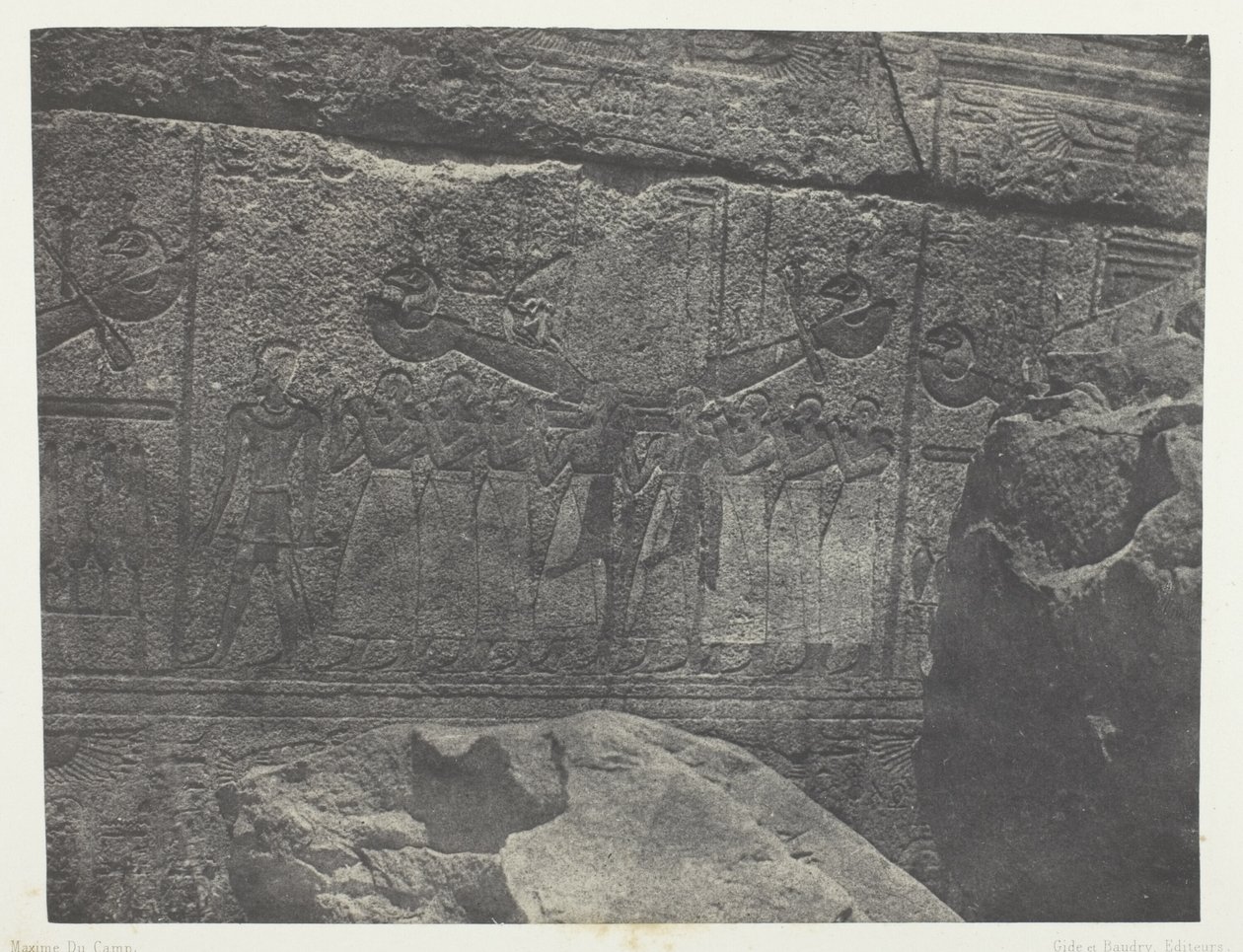 Palace of Karnak, Exterior Sculptures of the Granite Sanctuary; Thebes by Maxime Du Camp