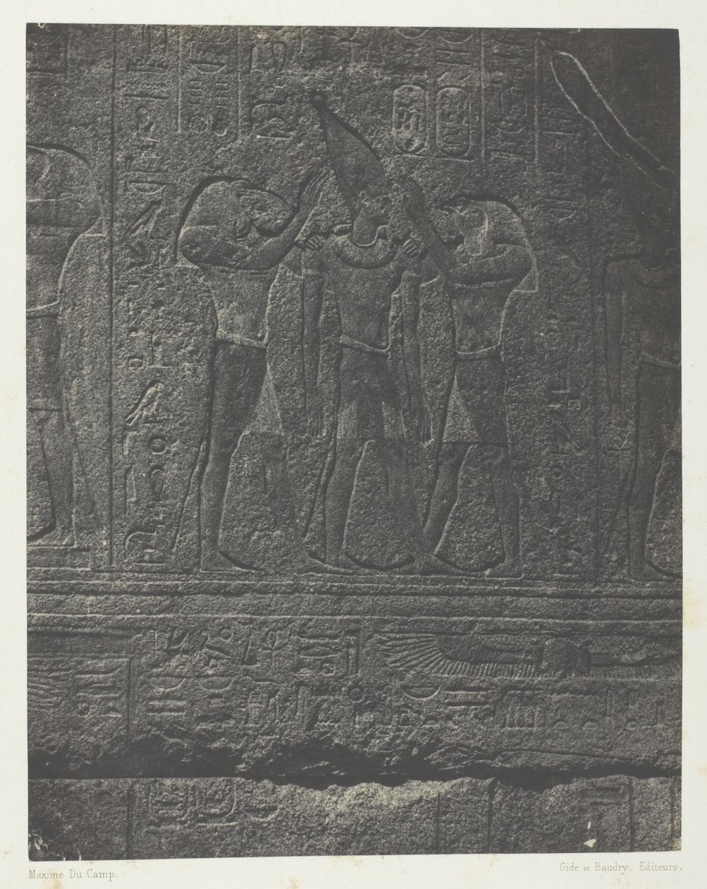 Palais de Karnak, Exterior Sculptures of the Granite Sanctuary; Thebes by Maxime Du Camp
