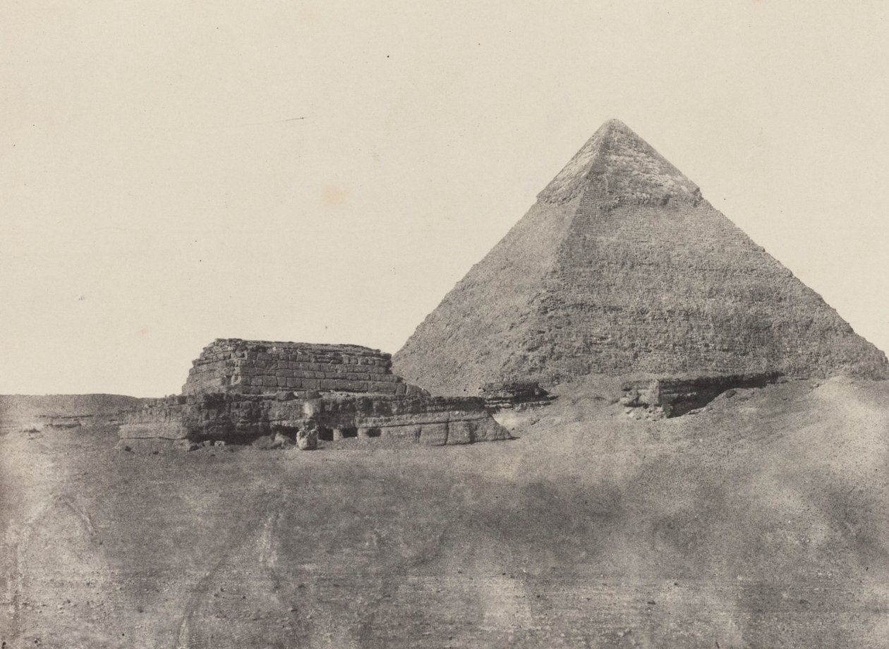 Pyramid of Chephren, Middle Egypt, plate 10 from the album "Egypt, Nubia, Palestine and Syria" (1852) by Maxime Du Camp