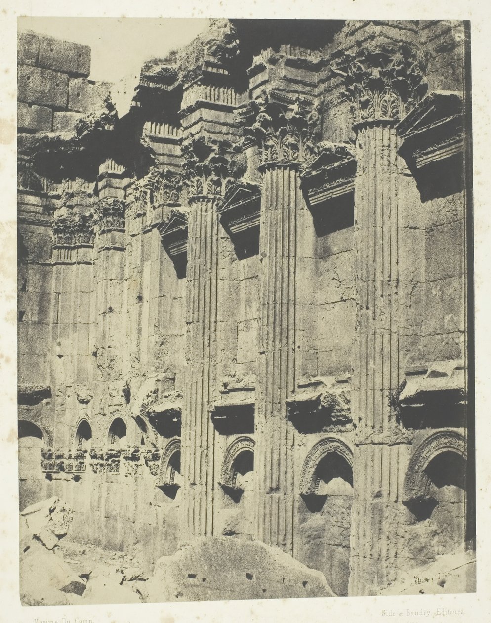 Temple of Jupiter at Baalbeck Heliopolis, Interior of the Naos, Syria, 1849-51, printed 1852 by Maxime Du Camp