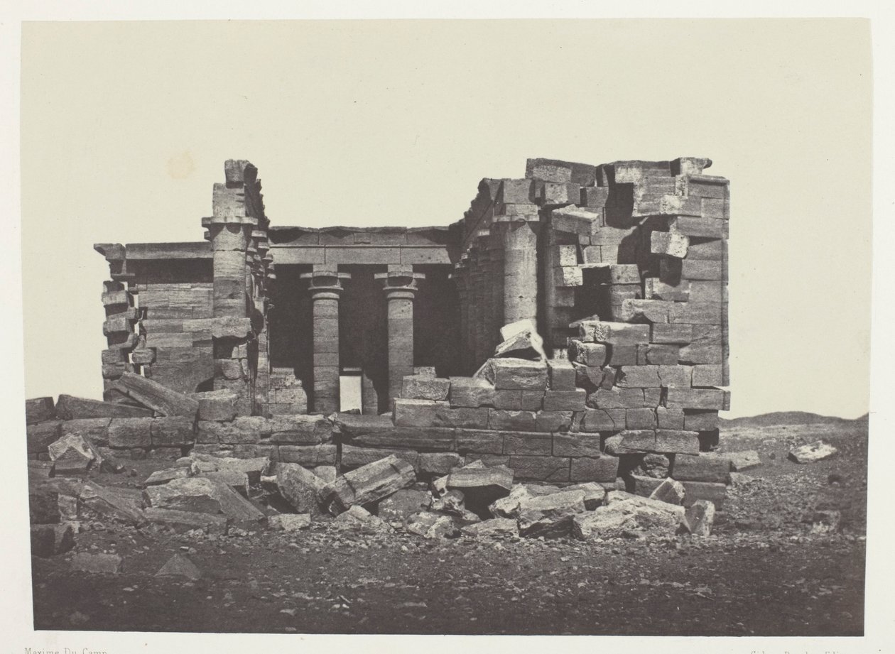 Temple of Maharakkah (Hièra Sycaminos of the Greeks); Nubia, plate 96 from the album "Egypt, Nubia, Palestine and Syria" (1852) by Maxime Du Camp