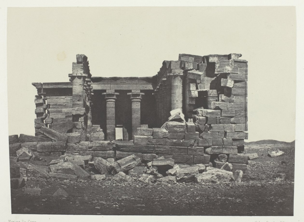 Temple of Maharakkah (Hièra Sycaminos of the Greeks); Nubia, plate 96 from the album "Egypt, Nubia, Palestine and Syria" (1852) by Maxime Du Camp