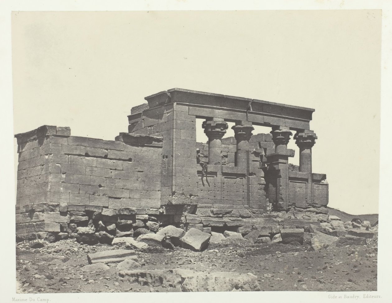 Temple of Debod, Parembole from the Itinerary of Antoninus, Nubia, 1849-51, printed 1852 by Maxime Du Camp