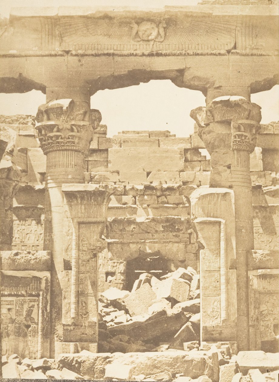 Temple de Kalabcheh - Entre Colonnement Médial du Pronaos, April 8, 1850 by Maxime Du Camp