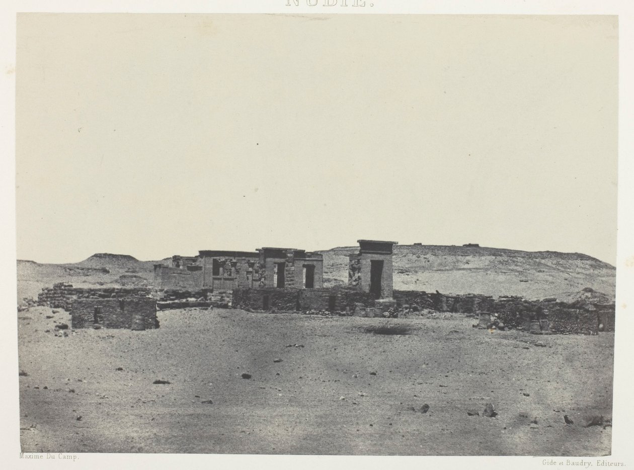 Temple and Village of Debod, Parembole from the Itinerary of Antoninus; Nubia, plate 85 from the album "Egypt, Nubia, Palestine and Syria" (1852) by Maxime Du Camp