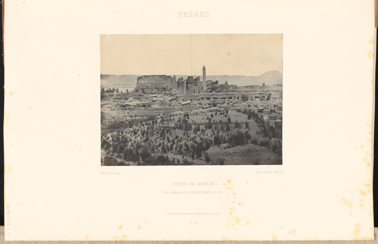 Thebes. Karnak Palace. General View of the Ruins, Taken from the East. by Maxime Du Camp