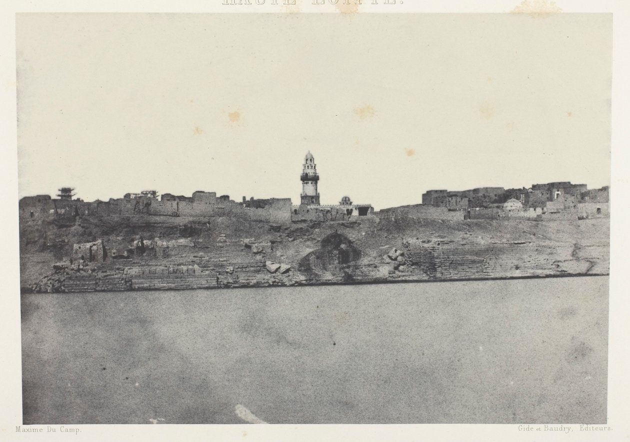 General View of Esneh, Upper Egypt, plate 64 from the album "Egypt, Nubia, Palestine and Syria" (1852) by Maxime Du Camp