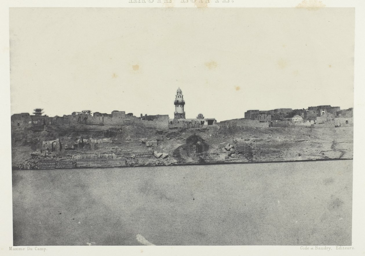 General View of Esneh, Upper Egypt, plate 64 from the album "Egypt, Nubia, Palestine and Syria" (1852) by Maxime Du Camp