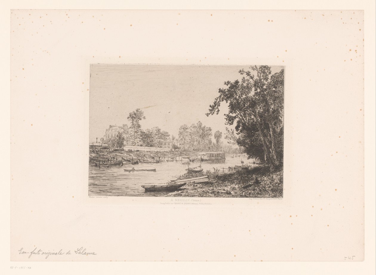 View of the Seine at Neuilly by Maxime François Antoine Lalanne