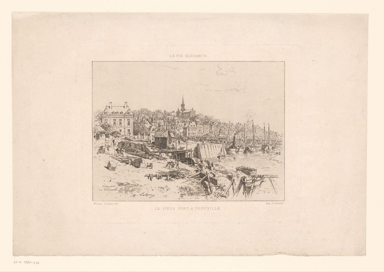 View of the Harbor of Trouville (La Vie Élégante) by Maxime François Antoine Lalanne