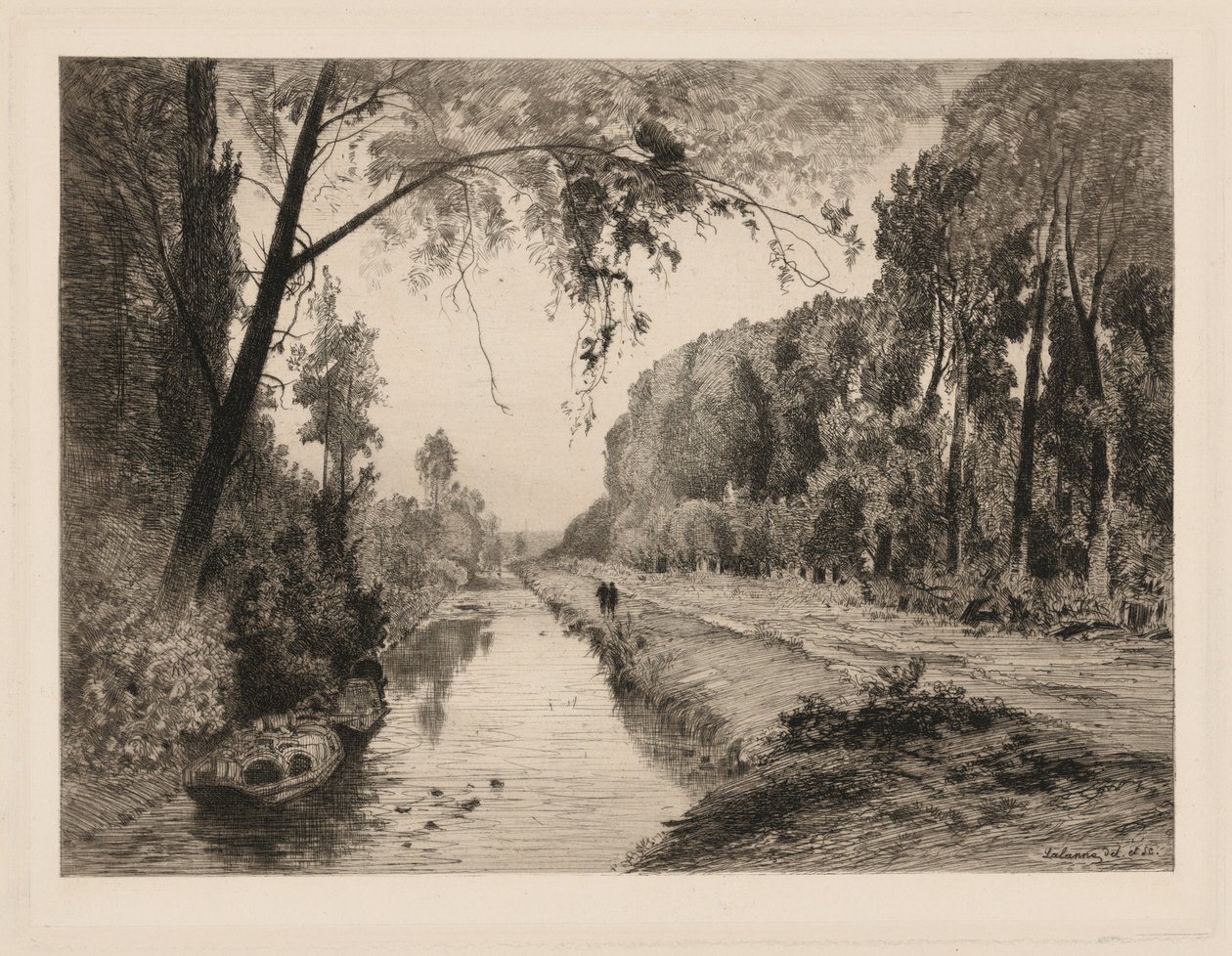 The Canal at Pont-Saint-Maxence by Maxime Lalanne