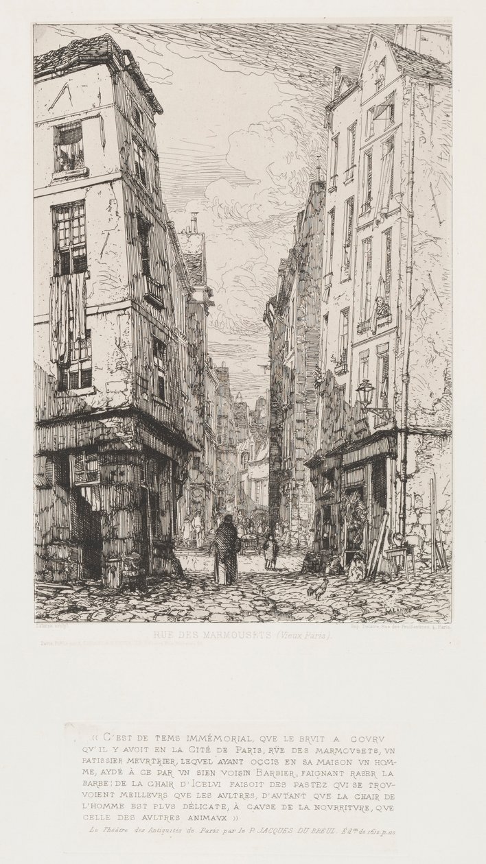 Rue des Marmousets, Old Paris by Maxime Lalanne