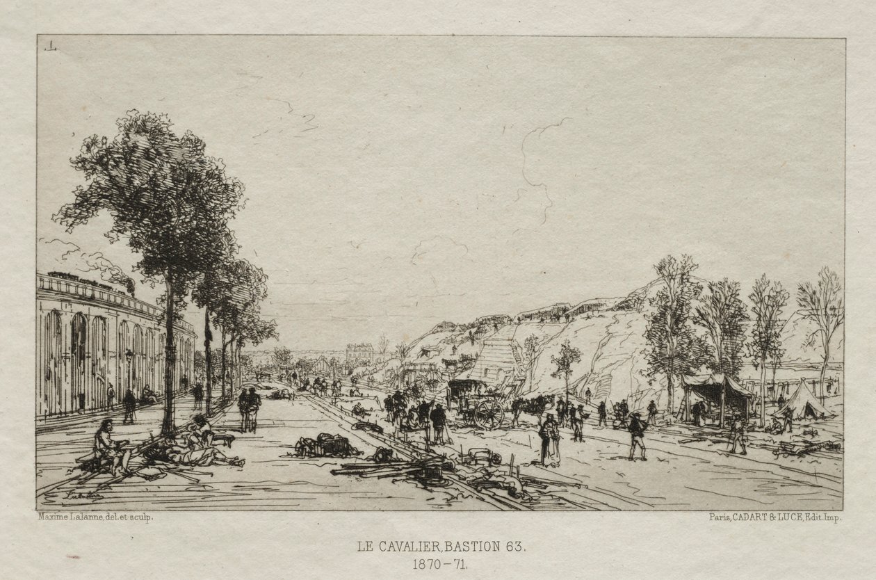 Souvenirs artistiques du Siège de Paris: Le Cavalie Bastion 63, 1870-71 by Maxime Lalanne