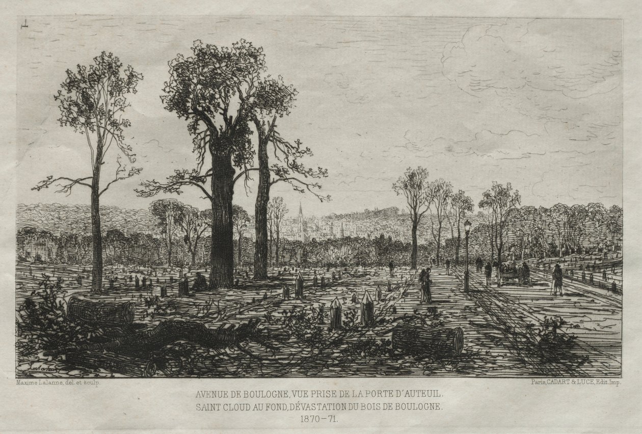 Artistic Souvenirs of the Siege of Paris: Avenue de Boulogne, View Taken from the Porte d