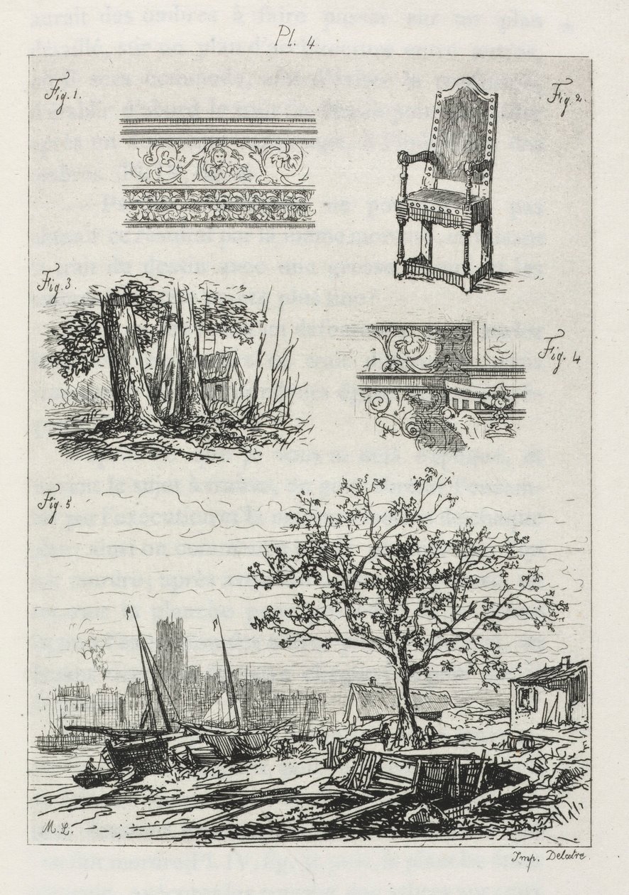 Treatise on Etching: Plate 4 by Maxime Lalanne