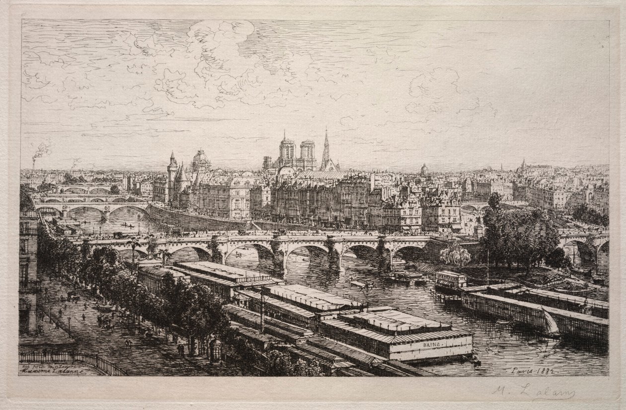 View from the Louvre, 1882 by Maxime Lalanne