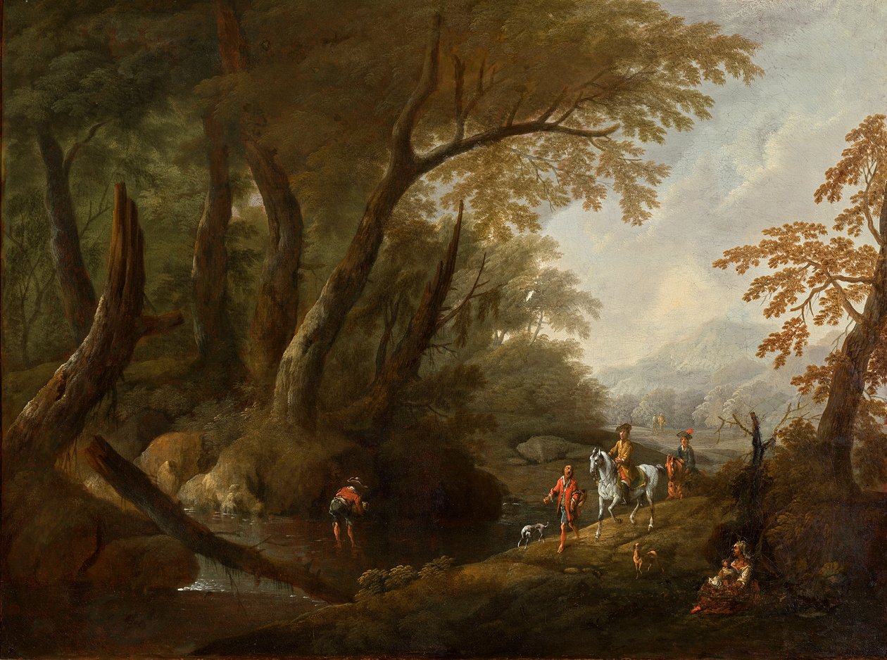 Forest Landscape with Water on the Left by Maximilian Joseph Schinnagl