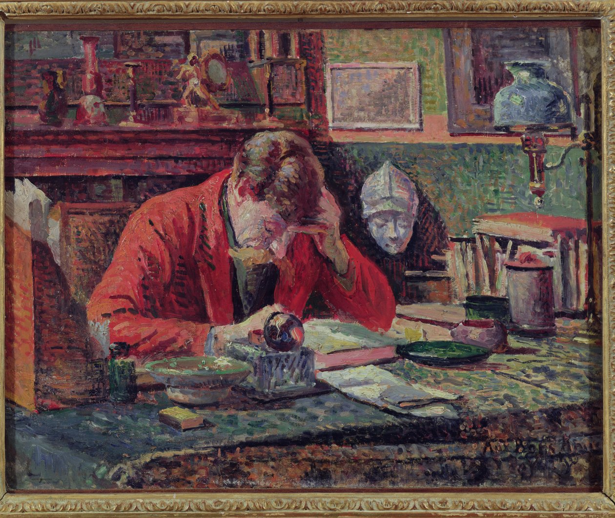 Emile Verhaeren in his Study, c.1897 by Maximilien Luce
