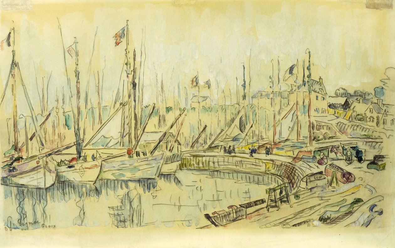 Barges on the Seine by Maximilien Luce