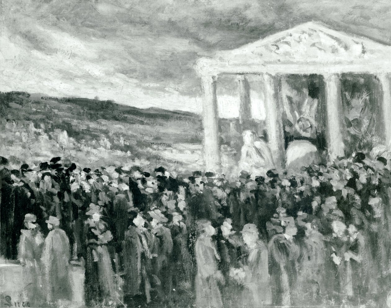 Burial of Auguste Rodin at the Villa des Brillants by Maximilien Luce