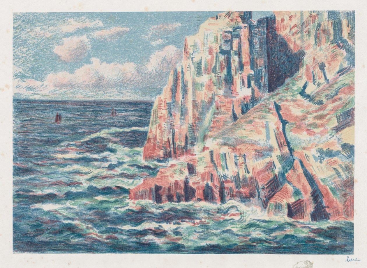 The Sea at Camaret, The Red Rocks, 1895 by Maximilien Luce