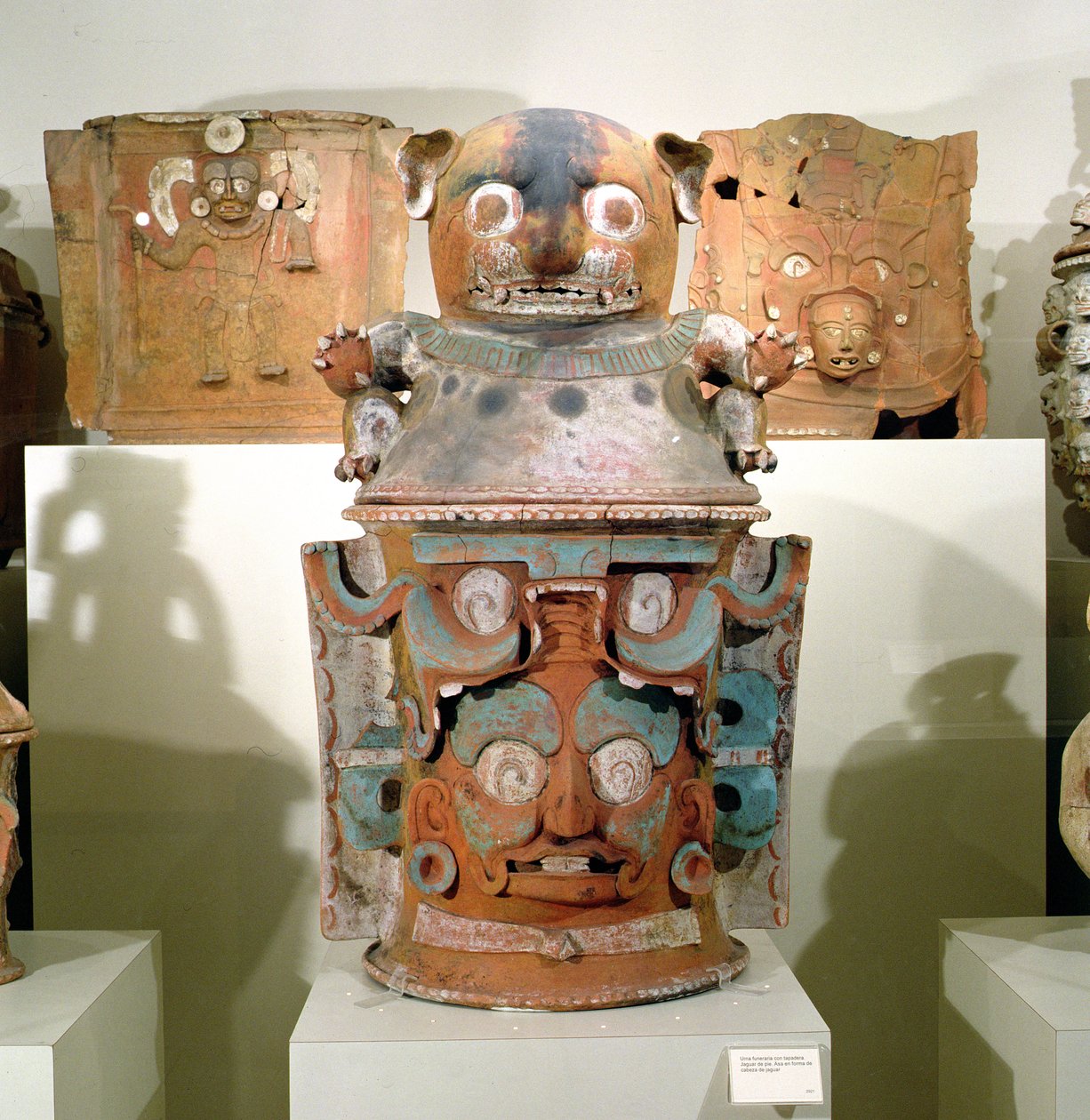 Ixil Funerary Urn with Feline Lid, Nebaj, Guatemala, Last Classic Period (900-1200) by Mayan