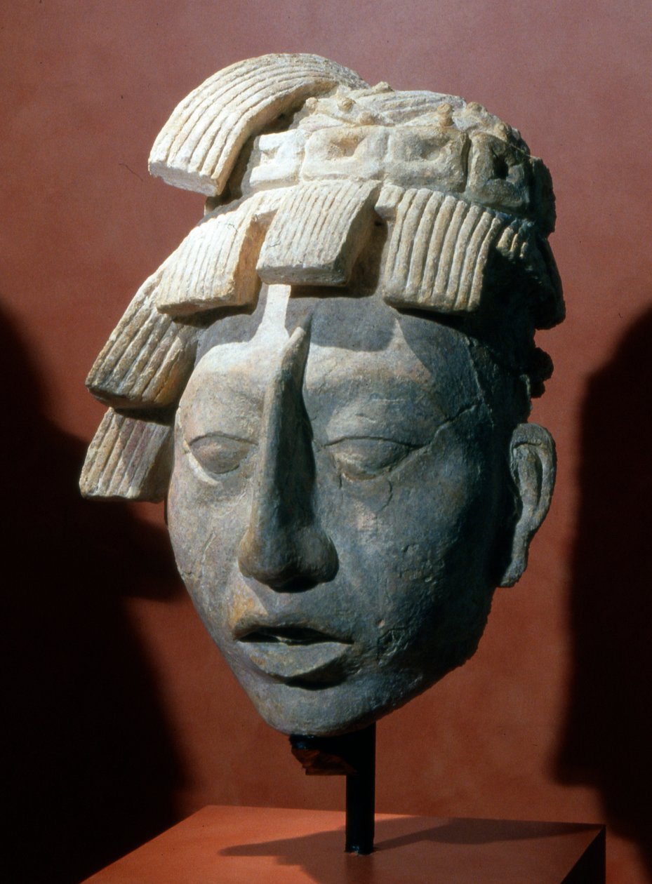 Portrait head of Pacal, King of Palenque from the Temple of the ...