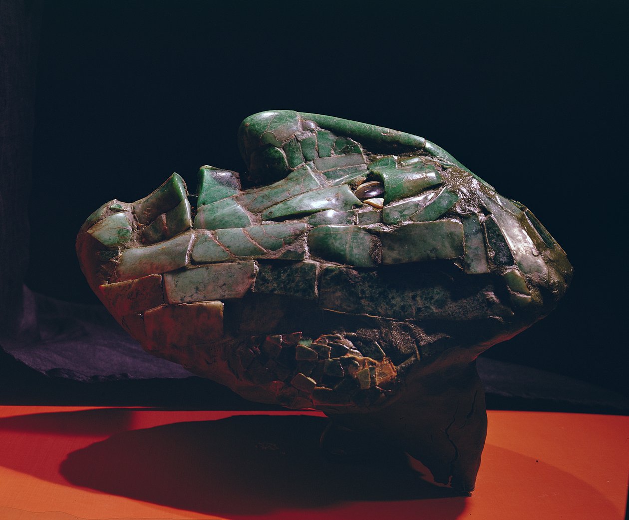 Side view of a mosaic mask, from Palenque, Chiapas by Mayan