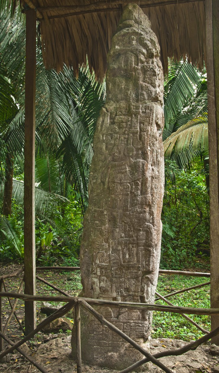 Stela 14 depicting a ballplayer on a Non-Classic Maya style, Terminal Classic by Mayan