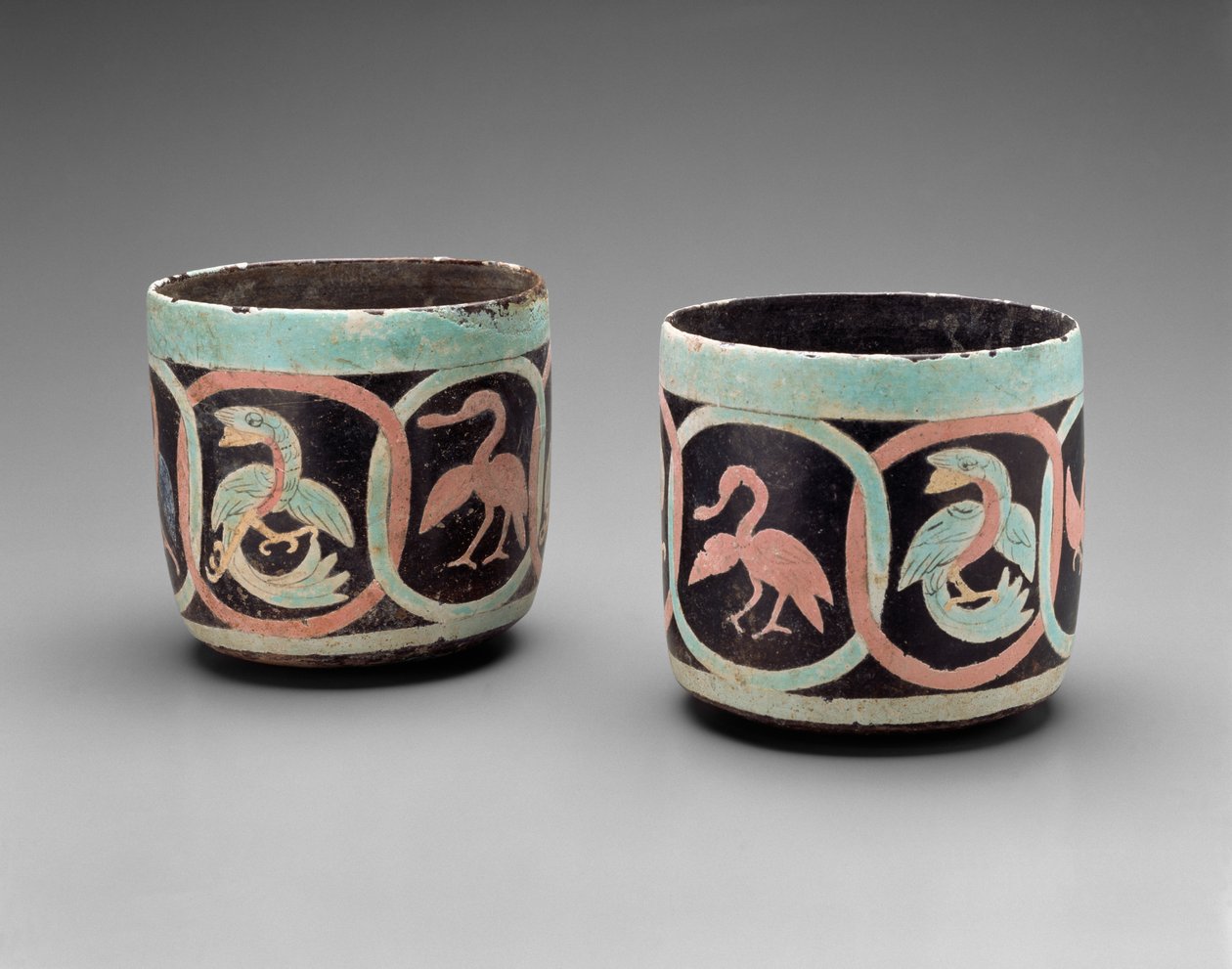 Bowls with Birds in Cartouches, Guatemala, Middle Classic, 500-700 by Mayan