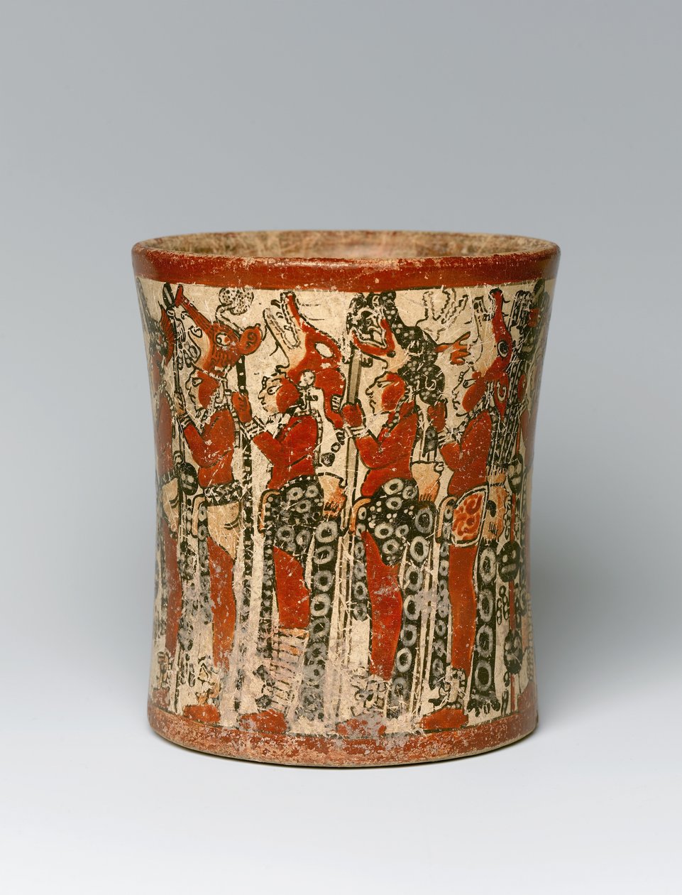 Cylindrical Vessel, Found in Yucatan, Mexico, c.550-950 by Mayan