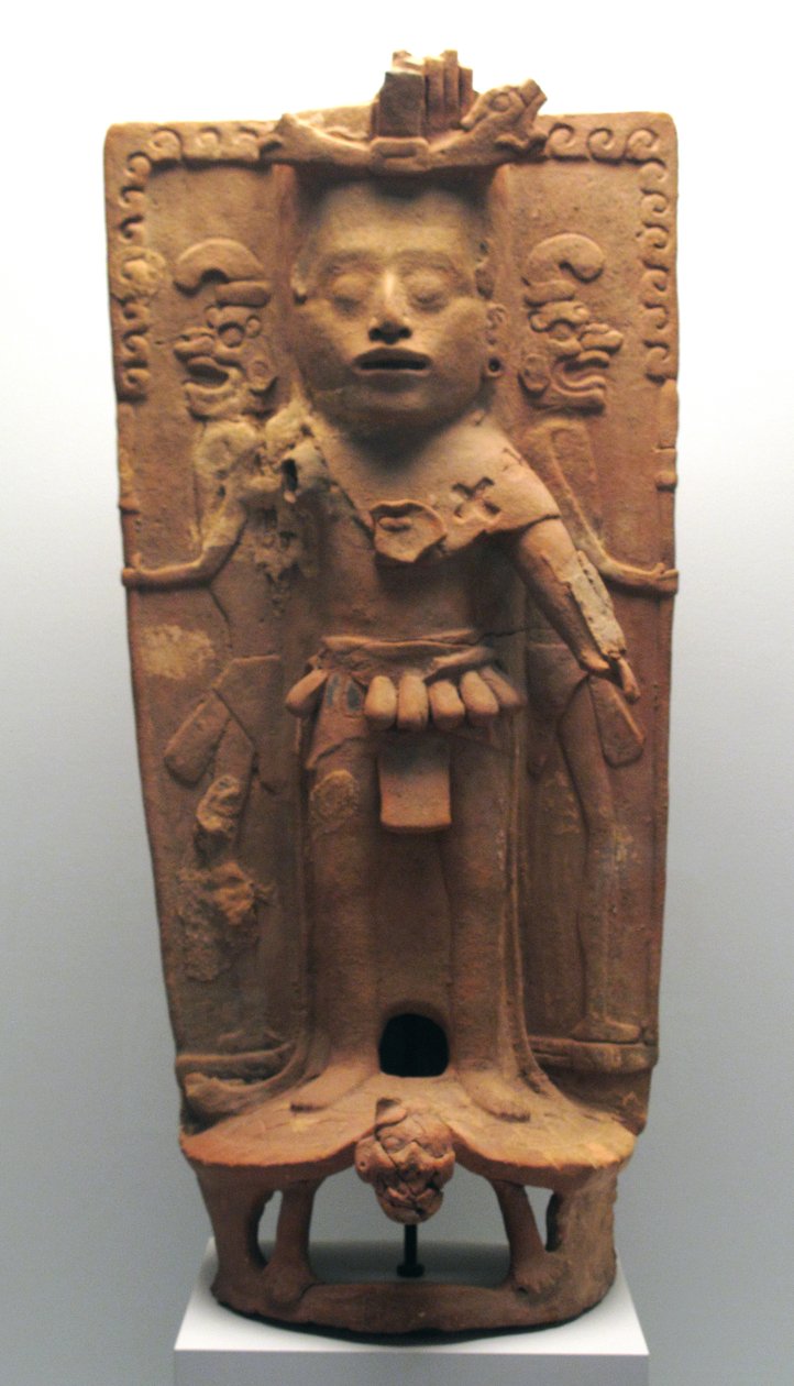 Incense Burner in the Form of the Corn God on a Tortoise, North Yucatan Peninsula, Postclassic Period, 900-1000 AD by Mayan