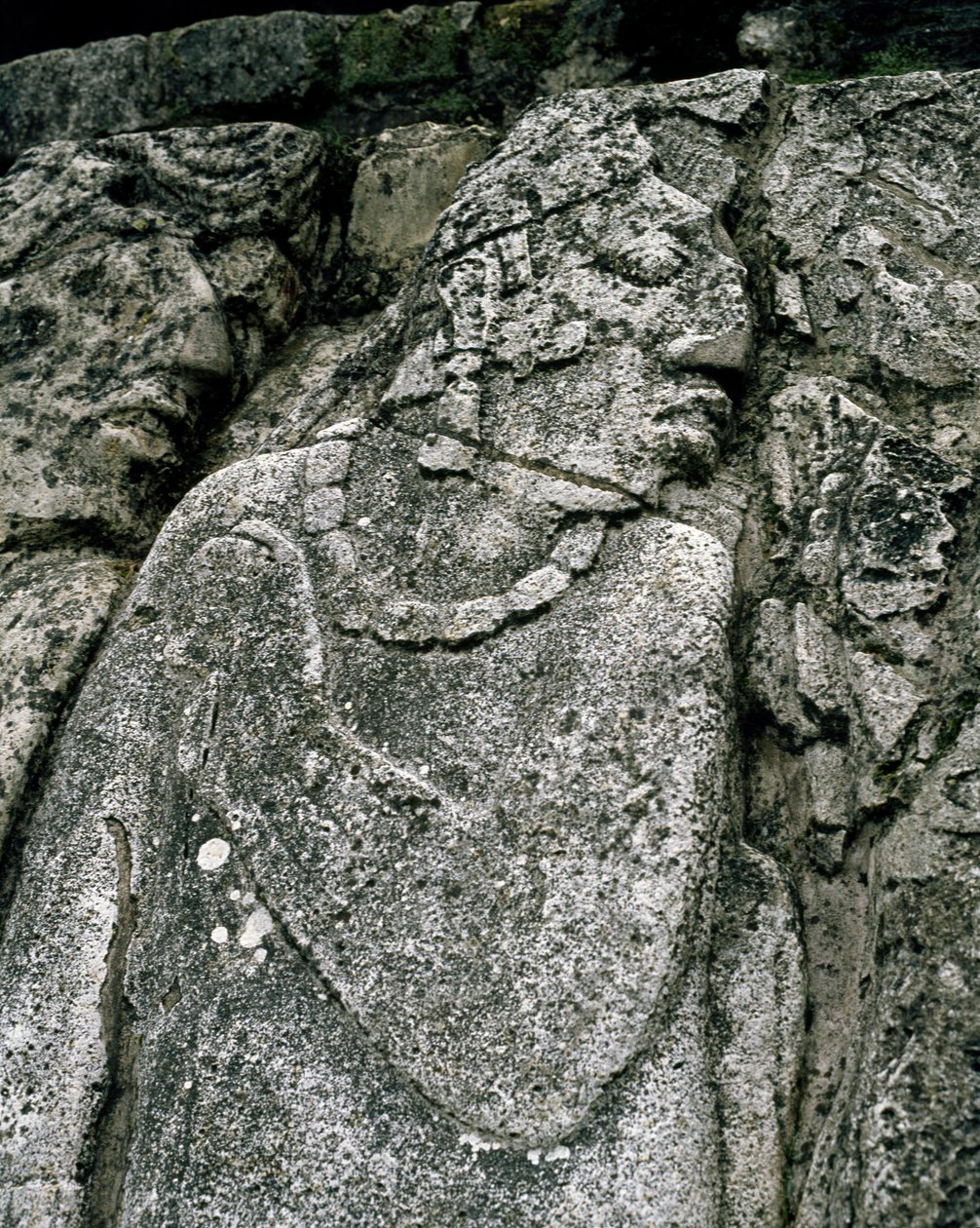 Stele in the house A, patio 2 in the palace by Mayan